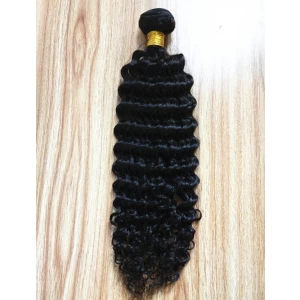 porcelana Deep wave human hair extension natural black weaving hair wave fabricante