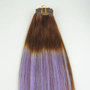 中国 Dip dye human hair wave ombre hair extension grade 7a indian hair 制造商