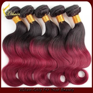 中国 Dip dye virgin remy human hair wave ombre hair  top quality hair 制造商