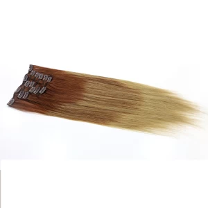 China Direct Factory Wholesale Double Drawn Thick Ends Remy Clip In Hair Extension fabrikant