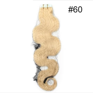 An tSín Double Drawn Colorful Tape Peruvian Hair Extensions Body Wave déantóir