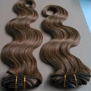 China Double Drawn Natural 100% Remy Human hair lace clip in hair extensions manufacturer
