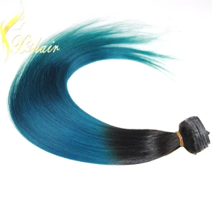China Double Drawn Ombre remy brazilian hair seamless straight clip in hair extensions tape in human hair manufacturer