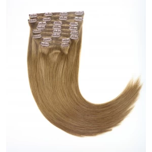 China Double Drawn Remy Clip in Hair Extensions 220gram thick human hair clip in hair fabrikant