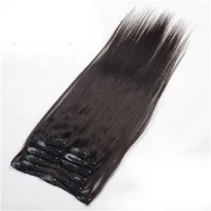 China Double drawn 150g 190g 220g 100% real human hair extensions clip in Hersteller
