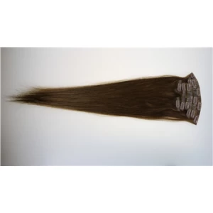 Китай Double drawn 190g 100% real human hair extensions clip in extension производителя