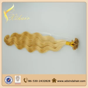 China Double drawn Virgin Remy body wave Flat Tip Hair manufacturer