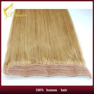 China Double drawn flip in hair extension with loop wire manufacturer