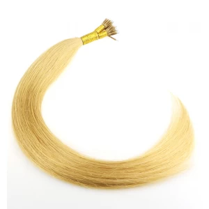 Cina Double drawn light blonde indian temple hair dropshipping 100 virgin brazilian human hair nano link ring hair extension produttore