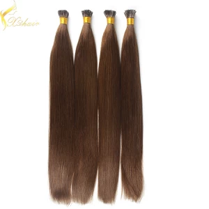 China Double drawn prebonded hair extension russian i tip hair extensions 1g fabricante