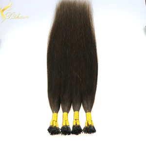 An tSín Double drawn prebonded hair extension russian virgin hair i tip hair extension clips déantóir