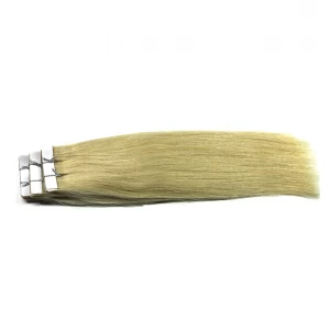 中国 Double side tape hair extension light blond 613/60 human hair remy virgin 制造商