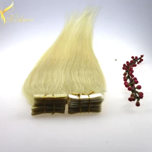 中国 Double weft full cuticle wholesale brazilian 28inch extension tape hair メーカー