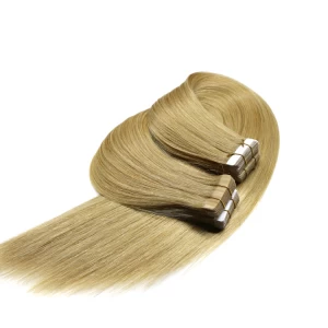 中国 Double weft full cuticle wholesale double drawn tape hair extension 613 制造商