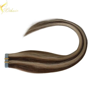 中国 Double weft full cuticle wholesale tape in hair extensions slavic wave 制造商