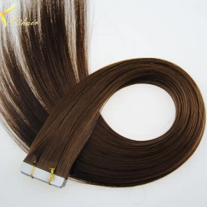China Double weft full cuticle wholesale virgin human tape hair extension in dubai fabricante