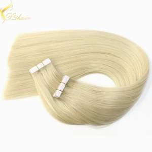 中国 Double weft full cuticle wholesale virgin tape hair extension skin weft 2 メーカー