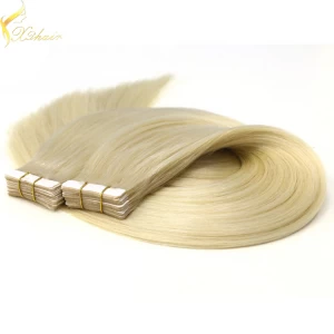 中国 Double weft full cuticle wholesale virgin tape hair extensions remy straight 制造商