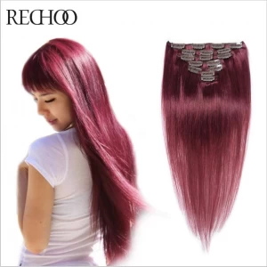 China Factory Wholesale 100 Human Hair Clip in Hair Extensions, Hair Extension Clip for Sale fabricante