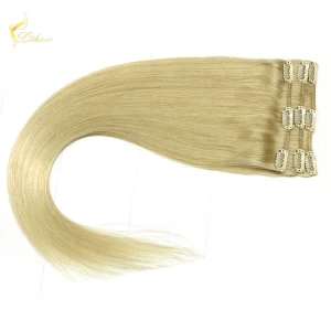 Chine Factory Wholesale 120g 160g 200g 220g 100% human hair virgin remy clip in hair extensions fabricant