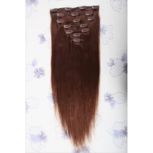 China Factory Wholesale Remy Human Hair 120g 160g 180g 200g 220g 240g Clip In Brazilian Virgin Human Hair extensions fabricante