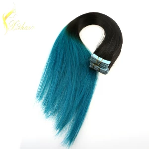 porcelana Factory direct cheap aliexpress ombre remy tape hair extension two tone color fabricante
