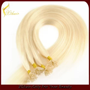 China Factory price high quality human hair extension U tip light blond hair manufacturer