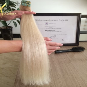 Cina Fashion Blonde color Natural Straight Tape Hair Extension Soft European Virgin Human Hair produttore