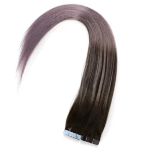 中国 Natural color 100% unprocessed PU tape in hair extensions 制造商