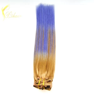 An tSín Fashion style natural human hair 100% indian remy hair clip in extensions déantóir