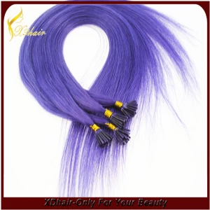 China Mode-stijl paarse i tip brazilian hair extensions fabrikant