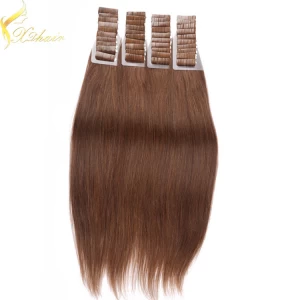 China Fast ship large stock double drawn remy tape hair extension seamless fabricante