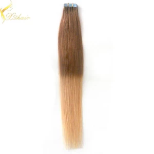 China Fast ship large stock double drawn remy tape in hair extensions grade 8a manufacturer