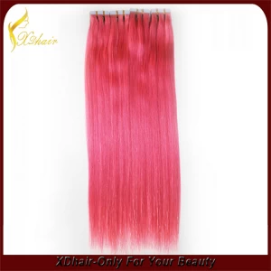 China Fast shipping high quality 100% Indian virgin remy tape hair extension fabricante