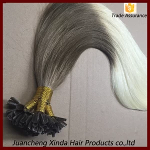 中国 Free shedding free natural looking straightly ombre russian virgian hair extensions u tip 制造商