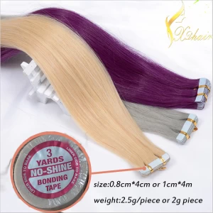 porcelana Full Head 100% Human Virgin Remy Purple cheap tape hair extensions fabricante