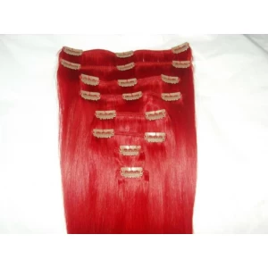 中国 Full head Set 150g 18inch Clip In Human Hair Extension, Indian Remy wholesale thick clip in extentions メーカー