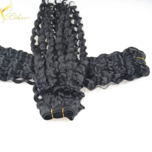 China Gold supplier full cuticle can be dyed soft chick double drawn curly hair weave brands Hersteller