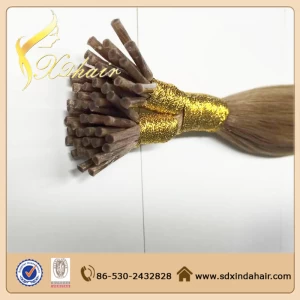 中国 Grade 6A factory supplier 100% human hair keratin i tip  hair extension メーカー