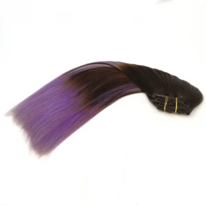 China Grade AAA blonde light color clip in human hair weft/extension clip hair weft silky straight fabrikant