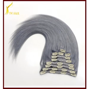 China Gray color Fashionable and cheap Brazilian 100% remy human hair for New Year's gift wholesale hair clips manufacturer