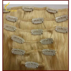 China Gray color double drawn clip in hair fabrikant