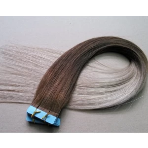 China HOT 2016 Straight brazilian hair tape in hair extentions 100 % Natural human hair for wholesale fabricante