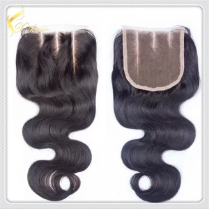 Cina High Quality Natural Wavy peruvian hair lace closures piece,100% Virgin Human Hair weaves produttore
