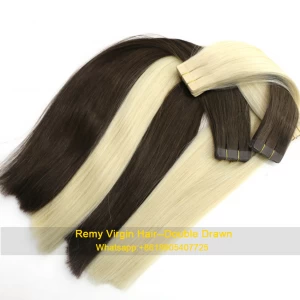 中国 High quality brazilian hair 100% virgin brazilian silky straight remy human tape hair extension メーカー