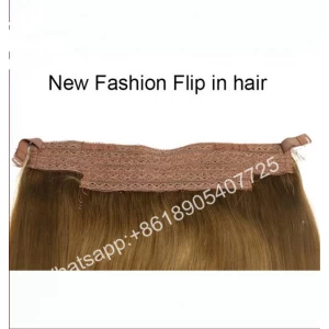 Cina High quality double drawn 100% brazilian remy human hair factory price wholesale Flip in/halo hair extension produttore