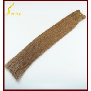 中国 High quality new fashion product 100% Indian remy human hair weft light brown double weft natural looking hair weave メーカー