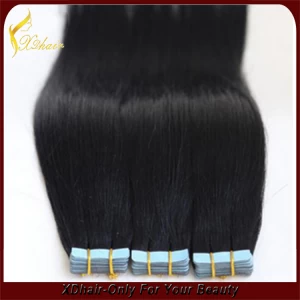 China High quality new style blue glue 100% Indian virgin remy hair double drawn American blue glue tape hair extension fabricante
