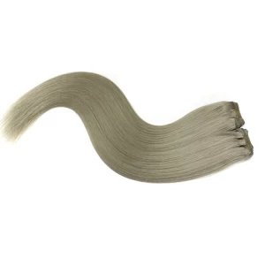 porcelana High quality raw unprocessed grade 8a gray hair extensions fabricante