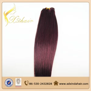 China High quality silky straight human hair weft fabricante